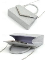 Women's Glitter Evening Clutch Bag with Chain Strap – - Image 8