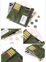 Women's Faux Leather Clip Bag Wallet Phone Case - Card - Image 5