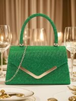 Women's Glitter Evening Clutch Bag with Chain Strap – - Image 15