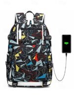 Kids' Galaxy Print Waterproof School Backpack with USB - Image 19
