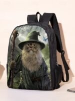 Kids' 3-Piece Wizard Cat Backpack Set – Fantasy Cat Print - Image 3
