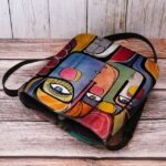 Women's Abstract Art Crossbody Bag – Colorful Cubist - Image 6