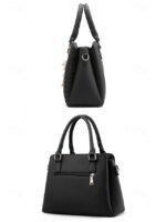 Women's Faux Leather Handbag with Tassel Charm and Textured - Image 5