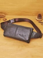 Men's Genuine Leather Waist Bag & Crossbody Sling, - Image 2